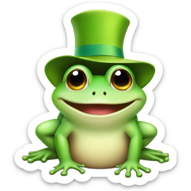 Cute Happy Frog wearing happy new year hat sticker