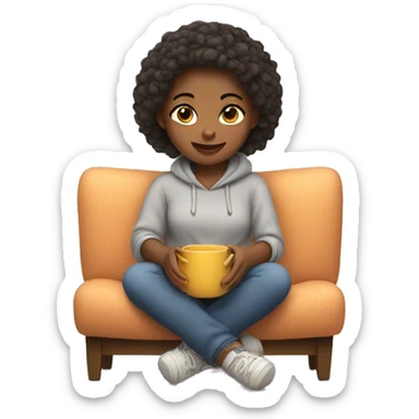 girl with cozy sit  sticker