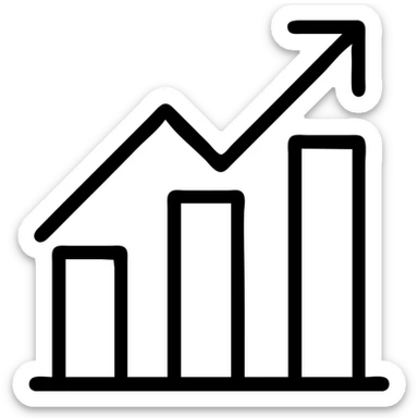 graph icon with black outline and no fill sticker