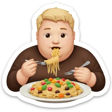 fatman who loves carbs and cholodae and candies sticker