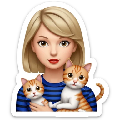 Taylor Swift with a cat with stripes  sticker