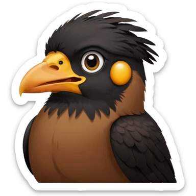 A crying common myna bird cute emoji sticker