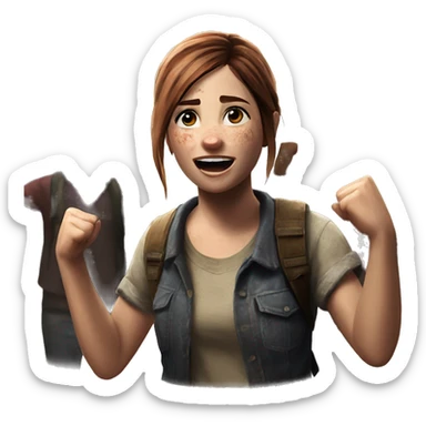 elle the last of us cheering sticker