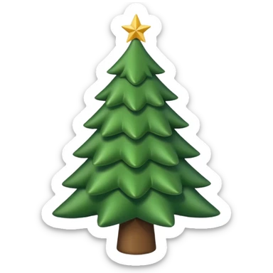 generate simple green christmas tree without toys sticker