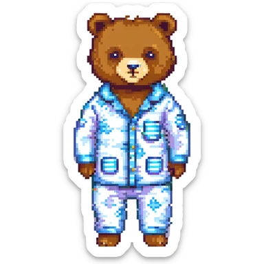 A bear in pajamas sticker