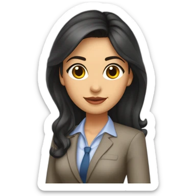 Secretaria joven morena cabello teñido lacio largo sticker