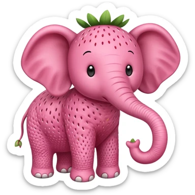 Strawberry elephant sticker