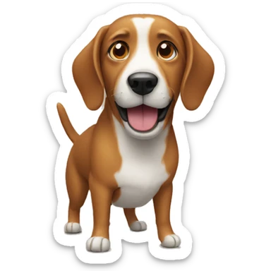 Create an emoji of a dog with a sausage. sticker