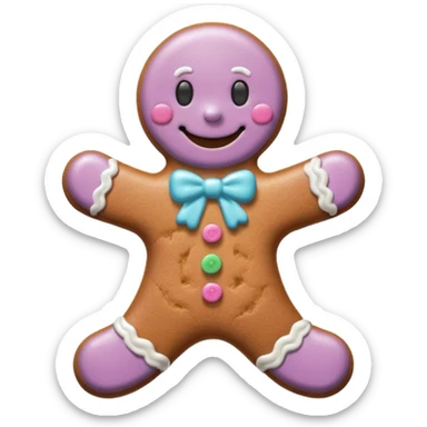 Pastel gingerbread man sticker