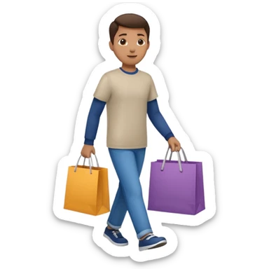 shopping mall with shopping bag sticker