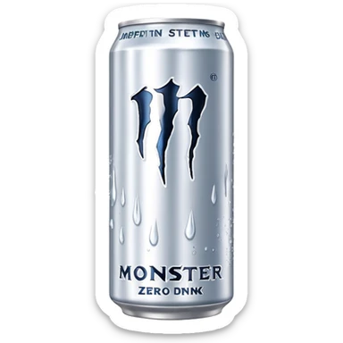 White monster zero energy drink sticker