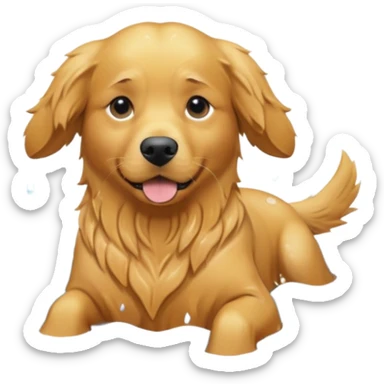 Full grown Golden retriever swimming sticker