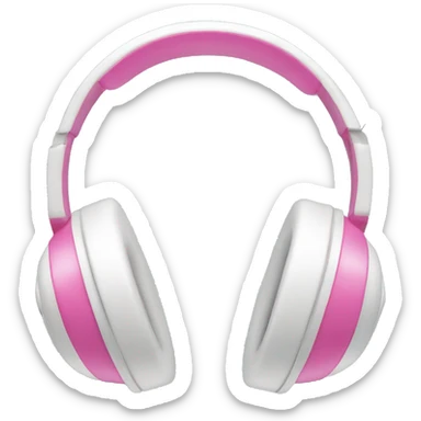 White over the head headphones with pink bows on them sticker