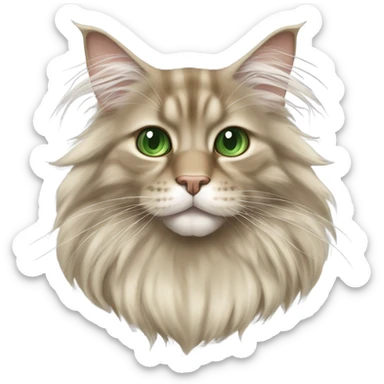 beige maine coon cat sticker