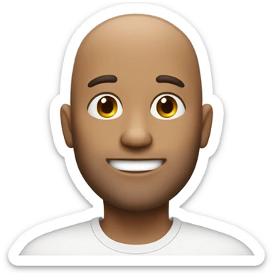 tech guy without hair white skin no wrinkle sticker