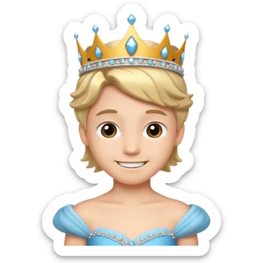 The boy is getting a princess makeover sticker