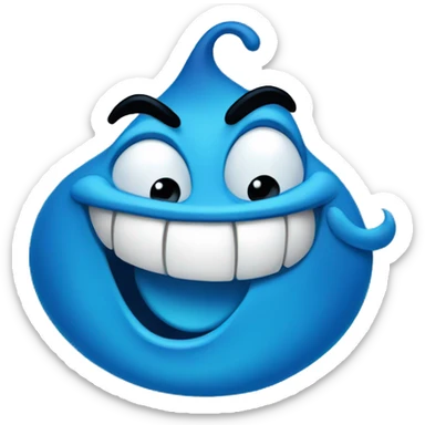 blue genie happy sticker