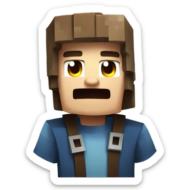Steve from Minecraft scared sticker
