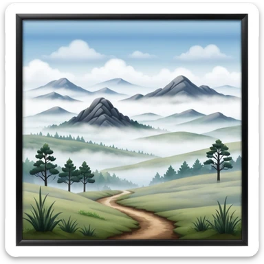 foggy moor environment with foggy mist sky in background sticker