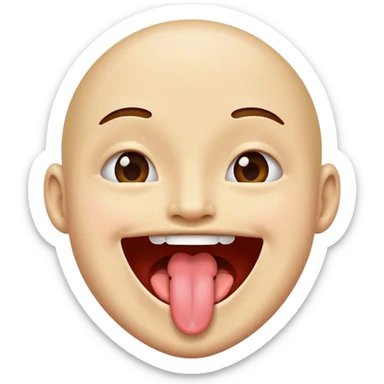 Sticking out tongue like “haha” sticker