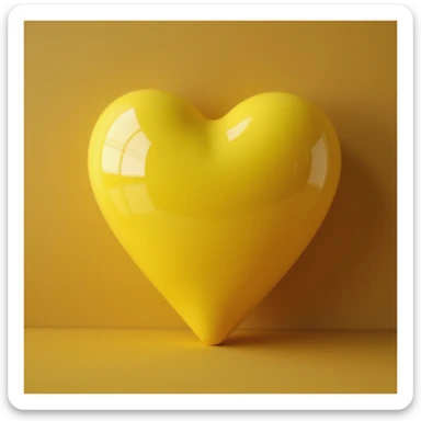 photorealistic yellow heart sticker
