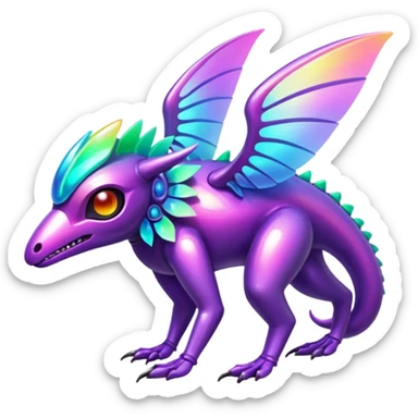 Futuristic complex iridescent aesthetic-scenery-Fakémon-creature sticker