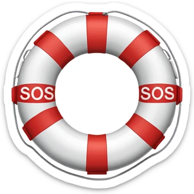 An SOS themed emoji life saver sticker