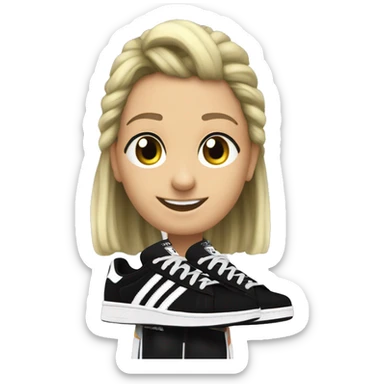 Generate me a pair of black adidas campus 00s sticker