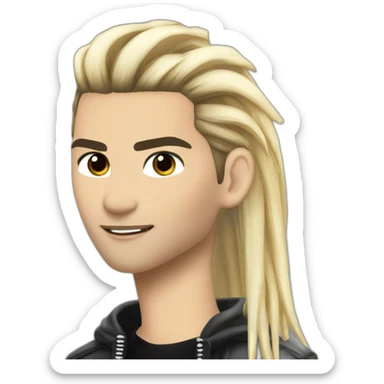 bill kaulitz long blonde hair sticker