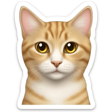 Beige tabby cat with angel wings sticker