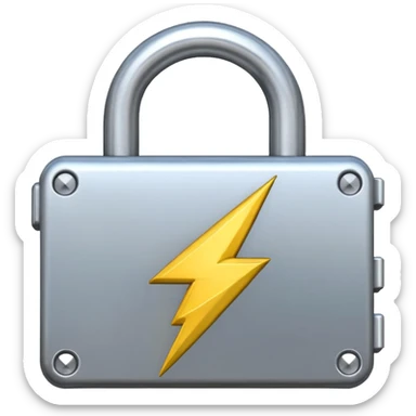 padlock emoji with a lightning bolt overlaid  sticker