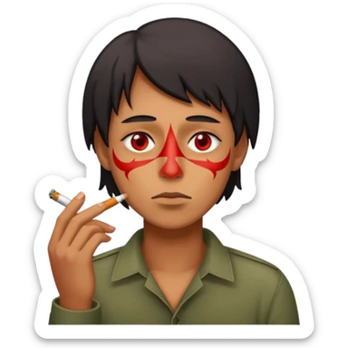 Emoji cansado mariguano sticker