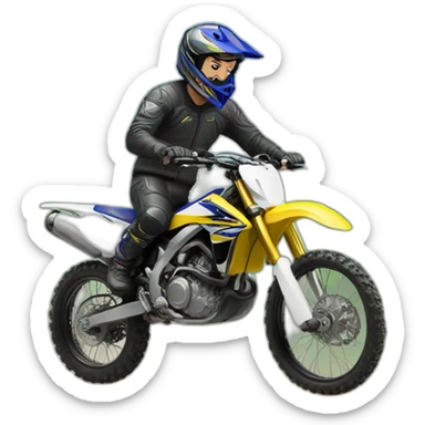 Man make wheelie with yamaha dirt bike sticker
