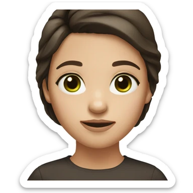 Girl with green eyes dark brown hair and pail skin  sticker