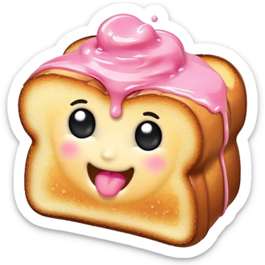 pink french toast with maple syrup sticker