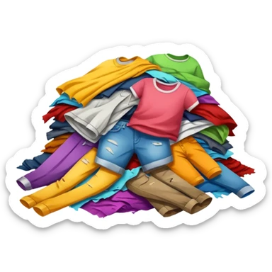 bad dirty, ripped clothes on the floor sticker