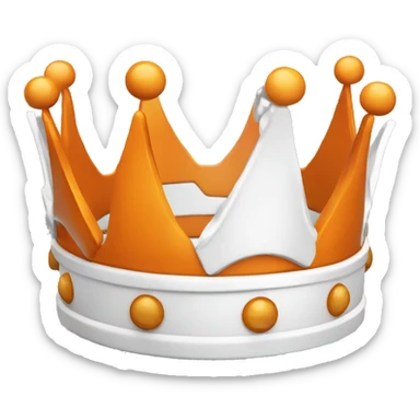 A crown, orange on the upside and white on the downside, add text seeker alliance  sticker