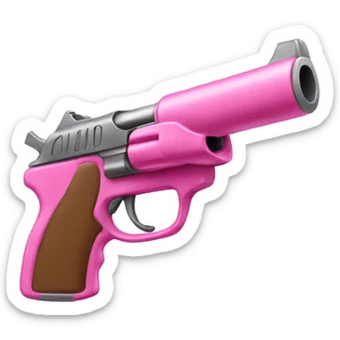 Pink gun with bow  sticker