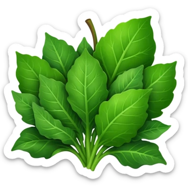 bunch of leafy greens, fresh and vibrant, apple style emoji sticker