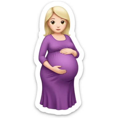 heavily pregnant woman with very very large overdue  belly sticker