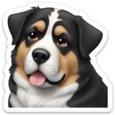chonky dog black and white sticker