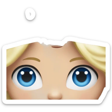 Up close Girl with blonde hair blue eyes standing with a guy with red hair and blue eyes  sticker