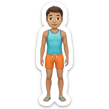 a man in Bermuda shorts as a swimsuit full body sticker