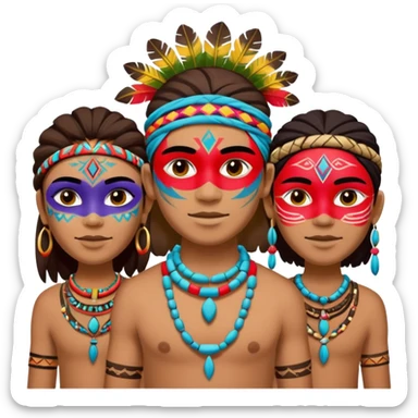 tribals in tribal colors festival time sticker
