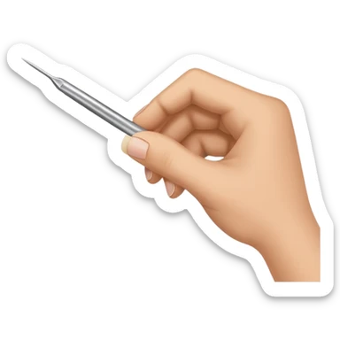 hand using tweezers to pick up a tiny item sticker