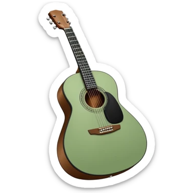 sage green acoustic guitar with black detials sticker