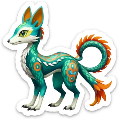 Meloetta-Vernid-Trico-Lombax-Sergal-Pokémon-Digimon-Fakémon-fusion-hybrid-creature sticker