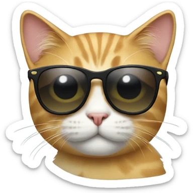 Cat with sunglasses sticker