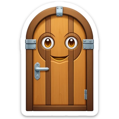 porta de madeira arredondada no topo sticker