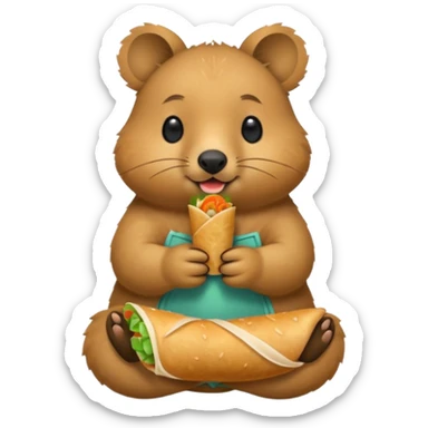 quokka eating spring roll sticker